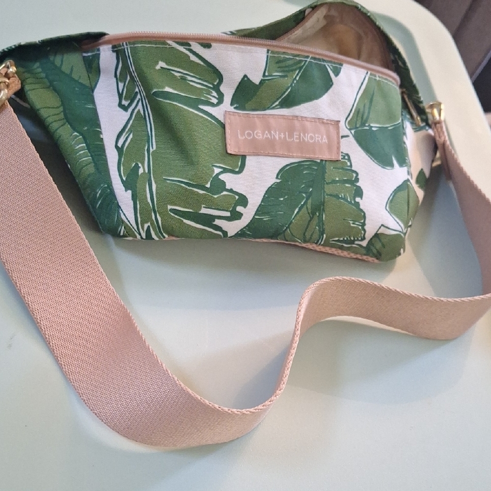 Monstera Inspired Fanny Pack with Tropical Leaf Print and Adjustable Strap
